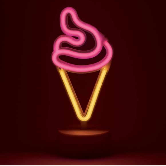 Ice Cream Desk Light, Mini LED Neon Pink Yellow - Picture 7 of 8